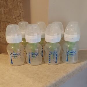 • Dr. Brown's 5 Oz Baby Bottles with Anti-colic Vent System, Set Of 8, Like New